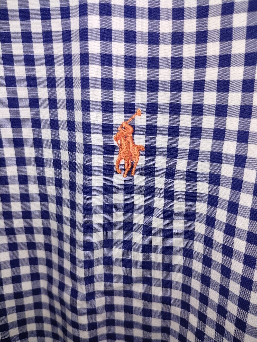 Large Ralph Lauren Blue Gingham Button-Down Shirt